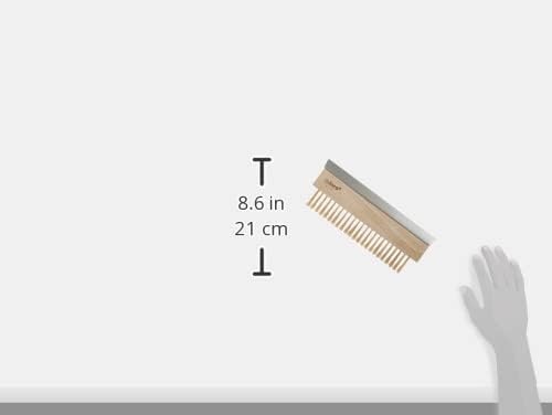 Winco Brass Wire Oven Bristle Brush with Metal Scraper,Brown,Medium