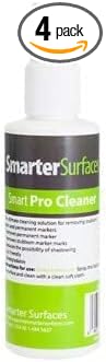 SmarterSurfaces Whiteboard Pro Cleaner Permanent Ink Remover (4 Pack) Remove Stubborn Stains Suitable for White board Surfaces | Powerful Whiteboard Cleaning Spray | Safe & Effective Stain Removal