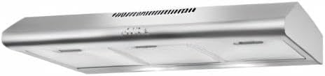 COSMO COS-5MU36 36 in. Delta Collection Ducted Under Cabinet Range Hood, Button Controls, Reusable Filters, LED Lights, Stainless Steel