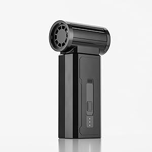 Compressed Air Duster, High-Power Electric Air Duster with Brushless Motor, 4-Gear Adjustable Cordless Air Blower, Max Wind Speed 60m/s, 500G Dust Blower for Computer, Keyboard, Home（Glossy Black）