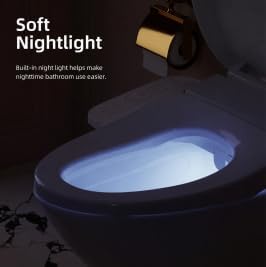 BRAVAT® Electronic Smart Bidet Toilet Seat – Heated Seat, Instant Warm Water, Stainless Steel Nozzle, Cleansing Rinse, Warm Air Dryer, Night Light, Easy Install, Elongated, White