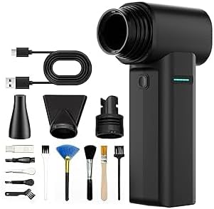 Cordless Car Detailing Air Duster, 80,000 RPM Electric Air Blower, 350W Brushless Motor, 60m/s/200CFM High-Speed Compressed Air Duster for Car Drying, Interior Cleaning, Keyboard & Home
