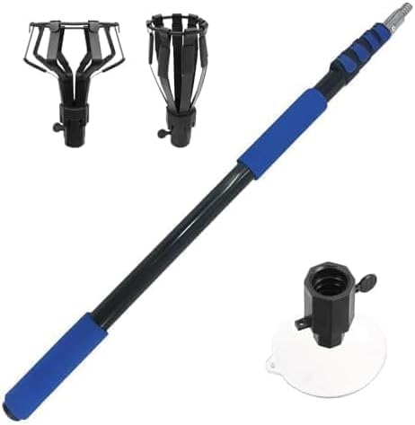 28FT Reach Light Bulb Changer for High Ceilings -Light Bulb Extension Pole Changer with Telescopic Extension Pole 5-20FT Suction Cup Baskets for High Ceilings and Recessed Lights
