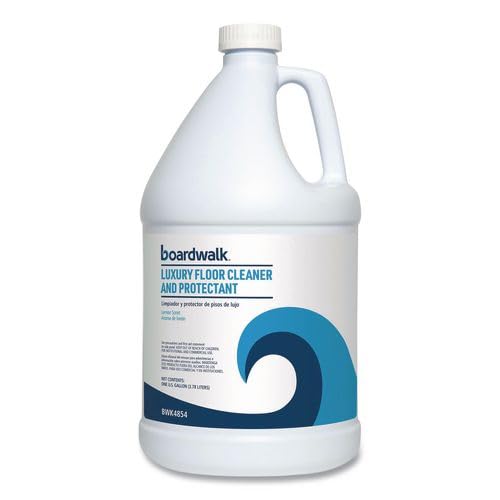 Boardwalk Luxury Floor Cleaner & Protectant, 1 Gallon Bottle, 4-Pack, Lemon Scent, Neutral Cleaning Formula, Proprietary Blend, Made in the USA