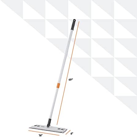 Superio Miracle Mop Set - Microfiber Flat Mop, Wet and Dust Mop, Best for Vinyl Plank, Hardwood, Laminate, Tile Flooring, Wall, with Aluminum Telescopic Handle, Velcro Microfiber Mop Pad, Grey