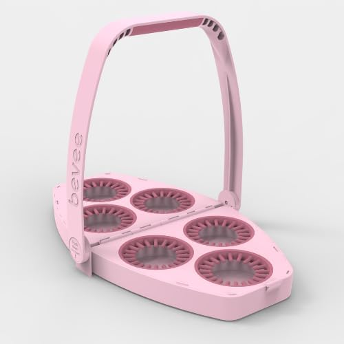 Reusable 6 Cup Drink Carrier with Comfortable Handle – Foldable & Portable Drink Caddy with Handle for Coffee Runs, Takeout, Uber Eats & DoorDash Delivery – Secure for Hot & Cold Cups | Pink