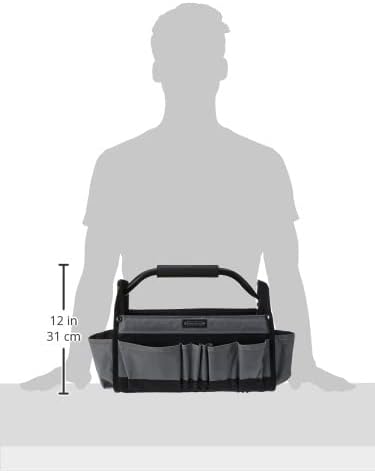 McGuire-Nicholas 15" Collapsible Tool Tote, Grey and Black Tool Tote Bag, 22015