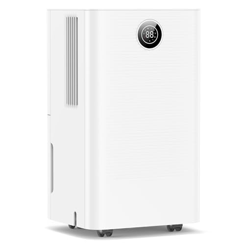 ZAFRO 21 Pint Dehumidifier for Home & Basement up to 1200 Sq.Ft, Auto Humidity Control, Continuous & Manual Drainage with Drain Hose, 40dB Ultra Quiet, Auto Defrost, 24H Timer