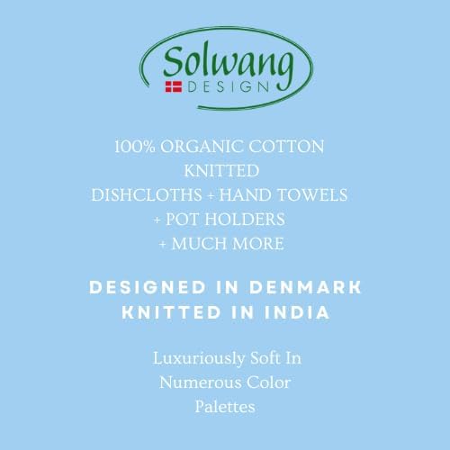 Solwang 3-Piece Danish Cotton Dishcloths in 100% Certified Organic Cotton Made in India (Steel Grey Organic Combi)