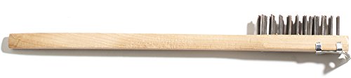 Carlisle FoodService Products Stainless Steel Wood Handle Scraper with Carbon Steel Bristles, Grill Brush, Grill Cleaning Brush with Carbon Steel Wire Bristles for Cleaning, 20 Inches, Tan, (12 Pack)