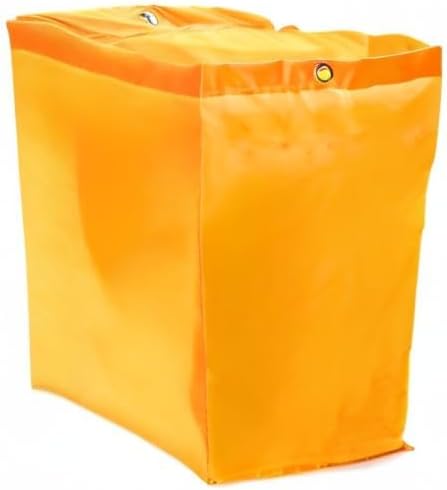QWORK Replacement Janitorial Cart Bag, 4 Pack 24 Gallon Waterproof Large Capacity Housekeeping Commercial Replacement Cleaning Cart Bag for Collecting Trash or Clothing (Yellow)