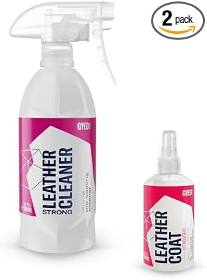 Gyeon Leather Interior Care Kit – LeatherCleaner Strong 500ml & LeatherCoat 120ml for Deep Cleaning and UV-Resistant Protection of Leather Surfaces