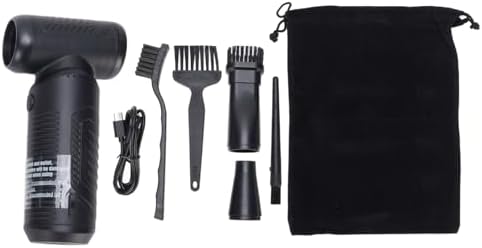 130,000 RPM Powerful Motor Electric Air Duster, Cordless Dust Blower for Keyboard Cleaning, with 2 Nozzles, 3 Brushes, 6000mAh Battery, Portable Rechargeable Air Blower for PC, Car
