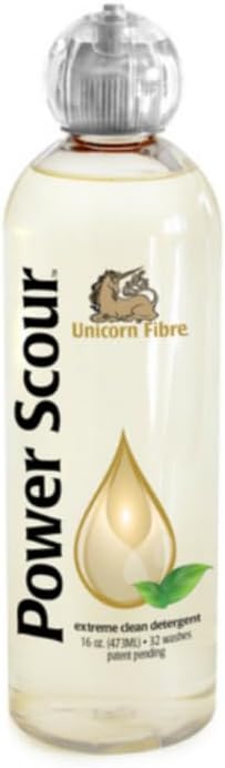 Unicorn Power Scour 16oz. Deep Cleaning Soap for All Types of Fibers. Raw Wool, Sheepskin, Fleece, Cashmere, Mohair, Alpaca, Knits, Hemp, Cotton, and Rugs. Increase Fiber Yield. Lavender Scent.