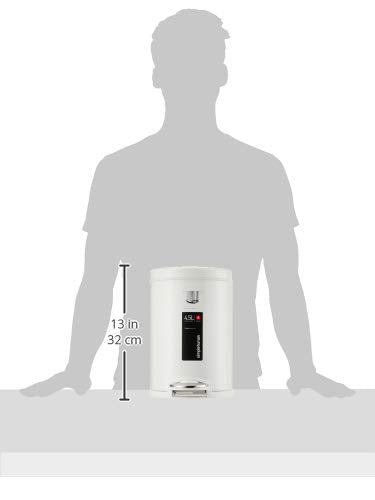 simplehuman 4.5 Liter Bathroom Trash Can, White Steel, Pack of 6