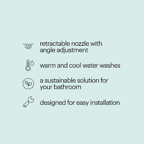 Brondell Fresh Spa Adjustable, Bidet Attachment FSA-25 for Toilet Seats with Adjustable Single Nozzle, Side Arm Control, Thin Profile, White (Dual Temperature)