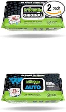 Crocodile Cloth Cleaning Wipes -Original 100 Count & Auto 100 Count Bundle