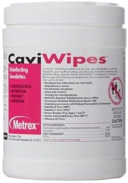 Metrex CaviWipes Surface Disinfectant Wipes – All-in-One Cleaner and Disinfectant for Hard Non-Porous Surfaces – Medical & Healthcare Use – 220 Wipes, 1 Count