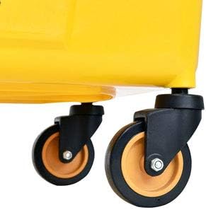 ReunionG Commercial Mop Bucket, Household Bucket with Wringer, Side Press Mop Bucket with Wheel and Handle, Side Press Wringer Trolley with Ergonomic Rocker for Easy Water Drain, Yellow (34 Quart)