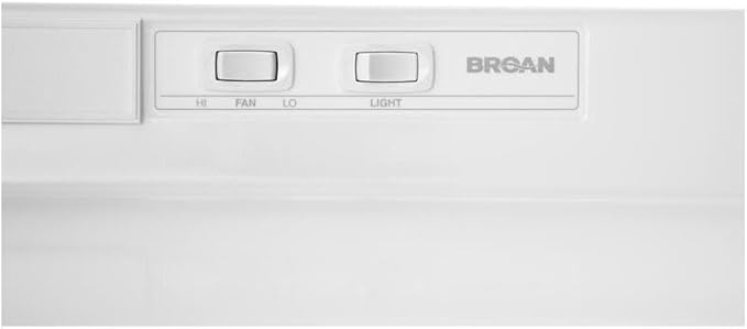 Broan-NuTone F403011 Insert with Light, Exhaust Fan for Under Cabinet Two-Speed Four-Way Convertible Range Hood, 30-Inch, White on White