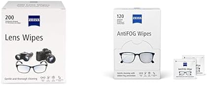 ZEISS Eyeglass Cleaning Wipes (200 Count) and Anti Fog Wipes for Glasses (120 Count)