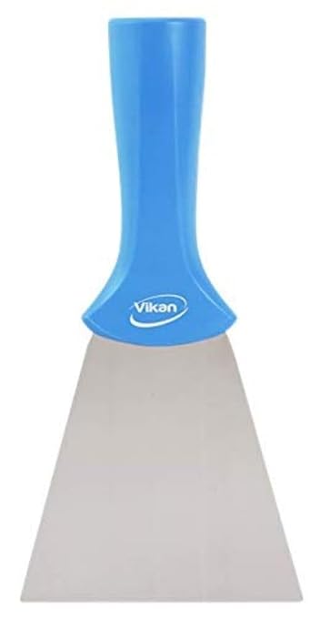 Vikan 40113 4” Stainless Steel Handle Mounted Scraper, Blue