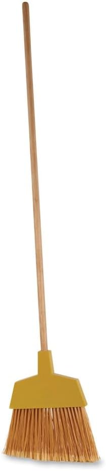 Boardwalk 932ACT Angler Broom, Plastic Bristles, 53-Inch Wood Handle, Yellow, 12/Carton