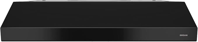Broan-NuTone BCSD136BL Glacier Range Hood with Light, Exhaust Fan for Under Cabinet, Black, 36-inch