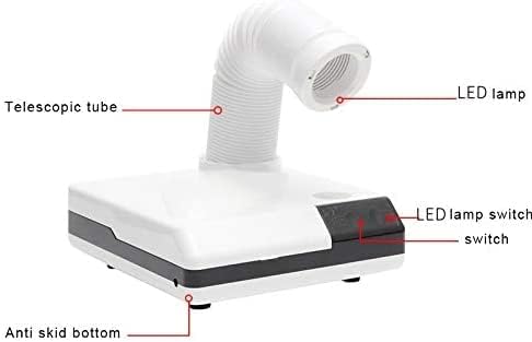 BONEW Global 60W 2 in 1 Powerful Mini Desktop Vacuum Cleaner Instrument Dust Collector Extract Mobile Suction Lab Nail Art Salon Manicure Dust Polishing Clean Tool
