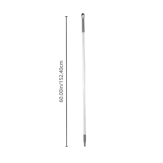 SPARTA Aluminum Broom and Mop Handle Replacement with Acme Threaded Tip for Environments with Harsh Cleaning Agents, Aluminum, 64 Inches, White
