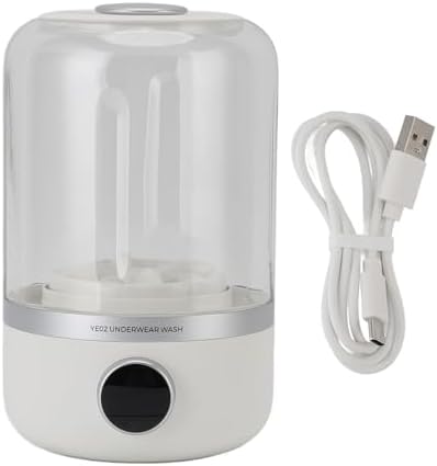 Mini Washing Machine,10W Portable Washer, Silent Powerful Compact Washer for Underwear, Socks, Baby Clothes, Travel, Camping RV, Type C Charging One Button Operation