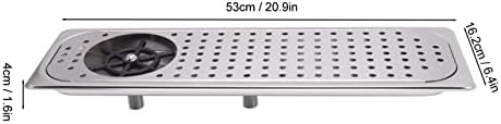 Haofy Pitcher Rinser, Glass Sink Rinser 304 Stainless Steel Multi Angle Flushing High Pressure Washing Water Saving Easy to Install with Drip Tray for Coffee Shop (Stainless Steel Color B)