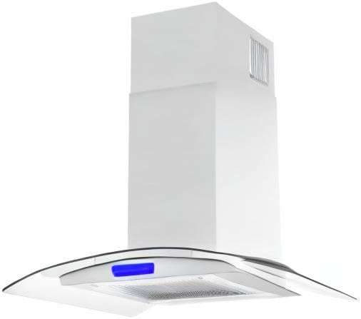 COSMO COS-668ICS900 36 in. Lumin Collection 380 CFM Ducted Island Range Hood, Soft Touch Controls, LED Lights, Stainless Steel