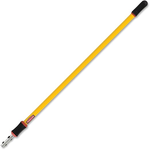 Rubbermaid Commercial Products HYGEN Quick-Connect Straight Extension/Extendable Handle/Stick/Pole 4-8 Feet Yellow Lightweight for Janitorial/Professional/Industrial Microfiber Floor