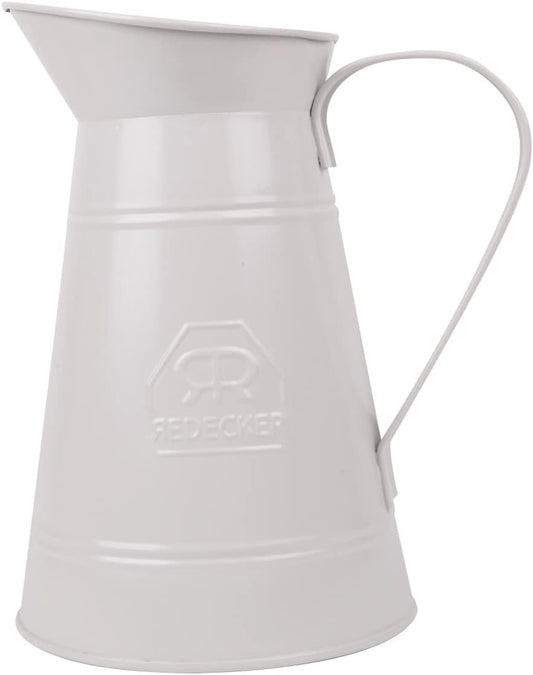 REDECKER White Coated Metal Toilet Brush Holder Only, Vintage Design with Handle and Spout, Made in Germany - Decorative Toilet Brush Holder