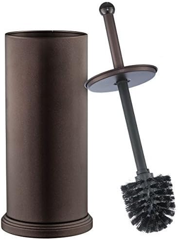 Heim-it Men's Start-It Toilet Cleaner Set, Bronze Toilet Brush for Large Bowl and Holder with Lid