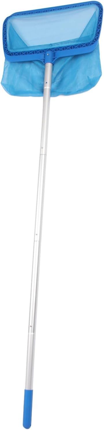 Pool Skimmer Net with Long Pole | Fine Mesh Leaf Skimmer for Swimming Pools/Hot Tubs/Spas | Adjustable 4.5ft Pole, Sturdy Nylon Mesh & Plastic Frame