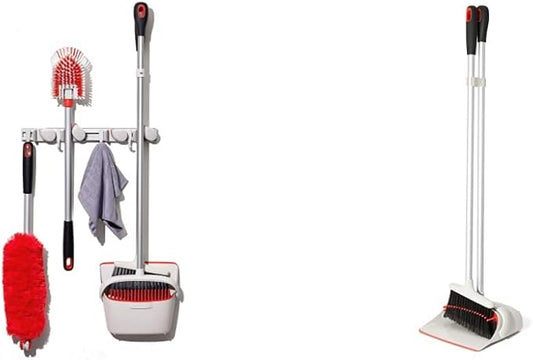 OXO Good Grips Wall-Mounted Mop and Broom Organizer Good Grips Upright Sweep Set