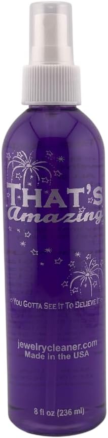 That's Amazing Jewelry & More Cleaner - Sparkling Gold, Silver, Platinum, Antique, Costume, Diamonds, Opals, Pearls, You Gotta See It to Believe It 8 Ounce (Spray Top) by JewelryCleaner.com