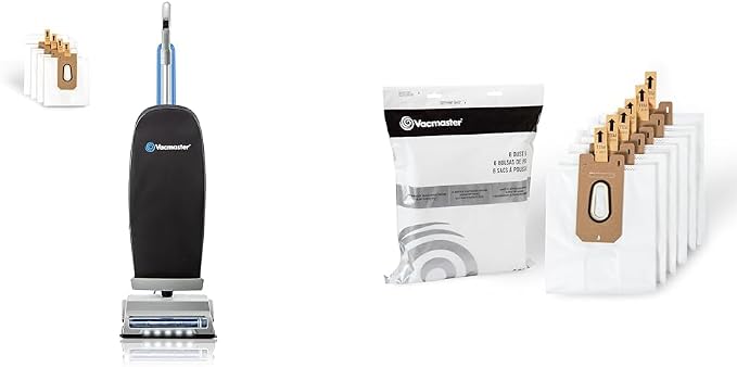 Vacmaster UB0402 Commercial Vacuum Cleaner Ultra-Lightweight 14L Capacity Bagged Upright Vac 952546 Bagged Upright Replacement Dust Bags, Pack of 6