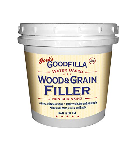 Goodfilla Walnut, 1 Quart (3.7lbs) Wood and Grain Filler, Stainable, Sandable, Zero Waste, Non-Toxic, USA Made