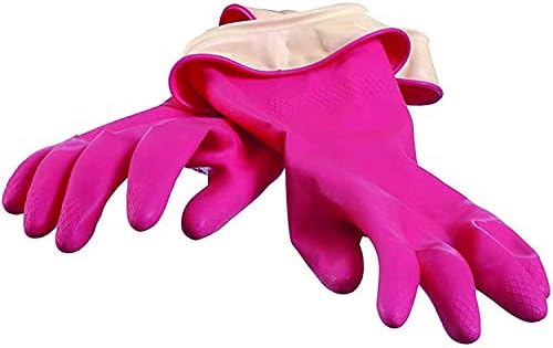 Casabella Premium Waterblock Cleaning Gloves - 6 Pair (12 Gloves) Pink - (Medium)