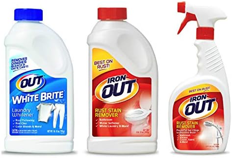 OUT White Brite Laundry Whitener and Multipurpose Rust Stain Remover Powder and Spray Gel
