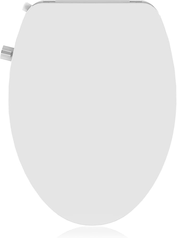 Non-Electric Elongated Bidet Toilet Seat with Dual Self-Cleaning Nozzles, Adjustable Spray Pressure and Position, Slow-Close Lid, Easy Installation, Ideal for Personal Hygiene, White