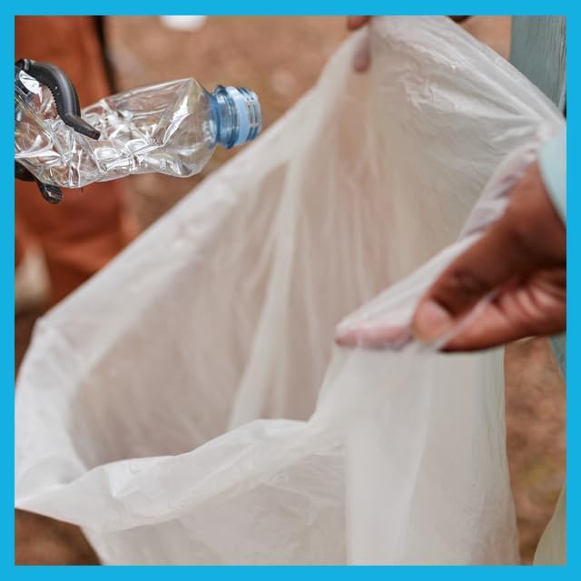 Highbar Select 24" x 24" Clear Trash Bags, 6-10 Gallon Trash Bag, 1000 Count, 6 Micron, Value Pack, For Lightweight Trash for Small Wastebaskets, For Home and Office Use