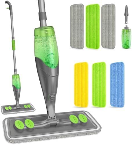 Spray Mop for Floor Cleaning with 6 Microfiber Washable Pads