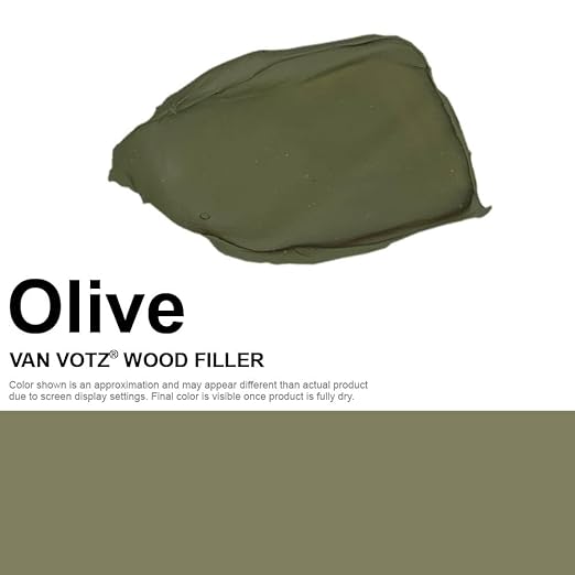 Waterproof Wood Filler [Half-Pint, Olive] - Exterior Grade Wood Repair in 18 Paintable and Stainable Colors. Strong Adhesion and Durability for Outdoor Wood in All Weather Conditions.
