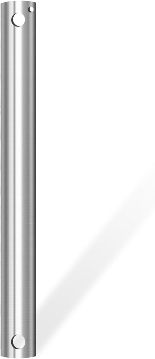 24-Inch Ceiling Fan Downrod, 2-Foot Brushed Nickel Ceiling Fan Extension Rod, 1-Inch OD, Ceiling Downrod for Various Fans (Only Fans Boom, No Thread & Cord)
