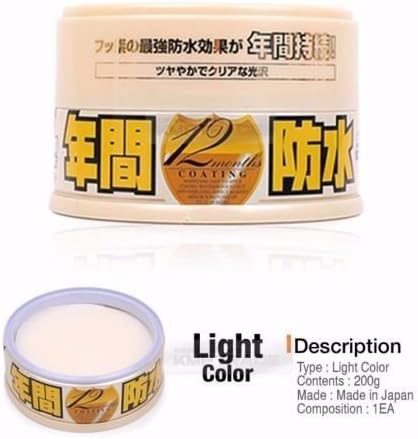 Auto Car Soft99Fusso 12 Months Waterproof Wash Coat Detailing Wax Light Color