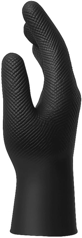 GUS Black 8 Mil Diamond Grip Nitrile Disposable Gloves